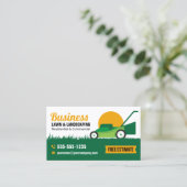 Groen Sinaasappel Gazon & Landscaping Service Lawn Visitekaartje (Staand voorkant)