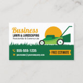 Groen Sinaasappel Gazon & Landscaping Service Lawn Visitekaartje (Voorkant)