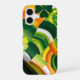 GROEN SINAASAPPEL GEEL IERS ABSTRACT PATROON iPhone 16 HOESJE