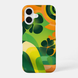 GROEN SINAASAPPEL GEEL IERS ABSTRACT PATROON iPhone 16 HOESJE