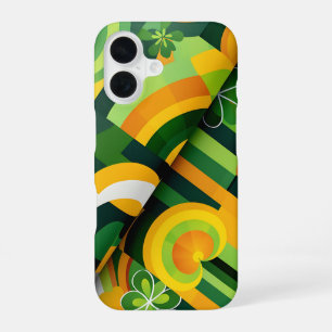 GROEN SINAASAPPEL GEEL IERS ABSTRACT PATROON iPhone 16 HOESJE
