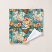 GROEN SINAASAPPEL GEEL TROPISCHE HIBISCUSBLOEMEN BAD HANDDOEK (Wasdoekje)
