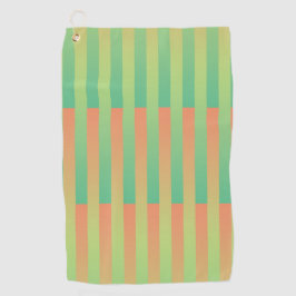 Groen Sinaasappel gestreept patroon Golfhanddoek