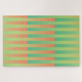 Groen Sinaasappel gestreept patroon Legpuzzel (Horizontaal)