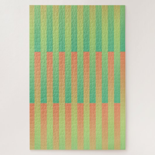 Groen Sinaasappel gestreept patroon Legpuzzel (Verticaal)