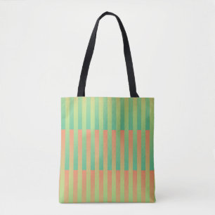 Groen Sinaasappel gestreept patroon Tote Bag