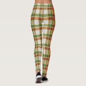 Groen Sinaasappel Gingham Leggings (Achterkant)