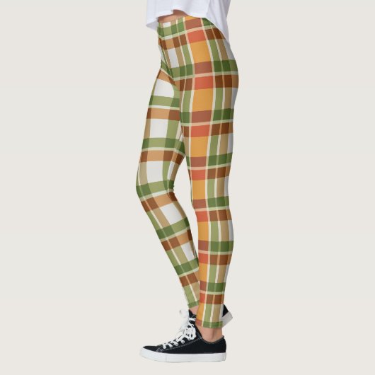 Groen Sinaasappel Gingham Leggings (Links)