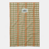 Groen Sinaasappel Gingham Theedoek (Verticaal)