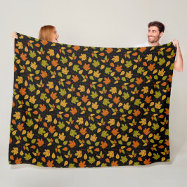 GROEN SINAASAPPEL GOUDEN HERFST VALLENDE BLADEREN FLEECE DEKEN