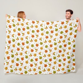 GROEN SINAASAPPEL GOUDEN HERFST VALLENDE BLADEREN FLEECE DEKEN