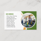 Groen Sinaasappel Huis Schoonmaak Huishoudster Mai Visitekaartje (Achterkant)