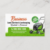 Groen Sinaasappel Landscaping Maaien Gazon Tuinier Visitekaartje (Voorkant)