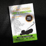 Groen Sinaasappel Lawn Landscaping Service Lawncar Flyer<br><div class="desc">Dit opvallende flyer-ontwerp is perfect voor elk grasverzorging- of landschapsbedrijf dat op zoek is naar een klassieke en professionele uitstraling. Het eenvoudige maar toch impactvolle ontwerp is voorzien van een silhouet van een grasmaaier tegen een groene grasachtergrond, waarmee u direct uw diensten overdraagt aan potentiële klanten. Belangrijkste kenmerken: duidelijke en...</div>