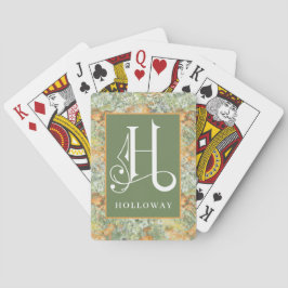 Groen Sinaasappel Marmeren Kijk H Monogram, Person Pokerkaarten
