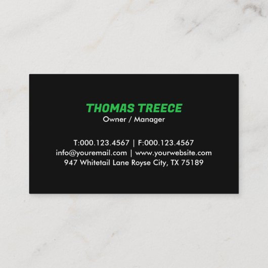 Groen Sinaasappel Modern Lawn Care Landscaping Ser Visitekaartje (Achterkant)