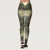 Groen Sinaasappel Natuur Chinees Tree Dragon Tatto Leggings (Achterkant)