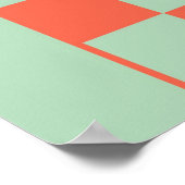 Groen Sinaasappel Ongedateerd Geruit Juli Kalender Poster (Hoek)