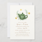 groen Sinaasappel Par-Tea Baby shower Kaart (Voorkant)