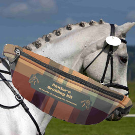 Groen Sinaasappel Plaid Paard Show Mane Staart Vle Heuptasje