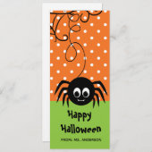 Groen Sinaasappel Spider Halloween Bladwijzer (Voorkant / Achterkant)