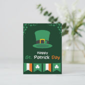 Groen Sinaasappel St. Patrick's Day Briefkaart (Staand voorkant)