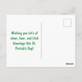 Groen Sinaasappel St. Patrick's Day Briefkaart (Achterkant)