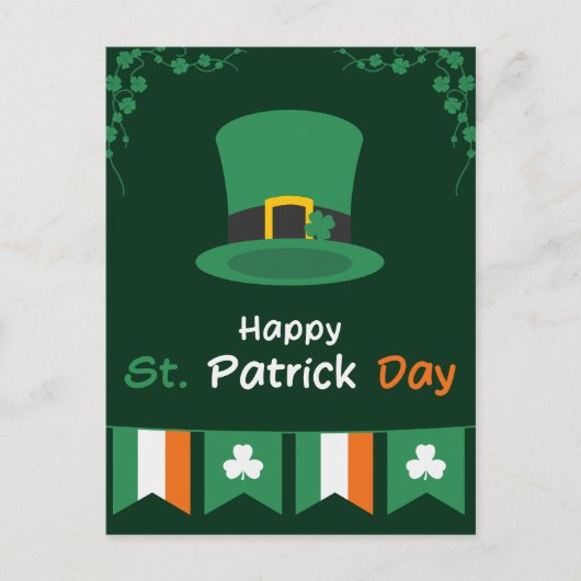 Groen Sinaasappel St. Patrick's Day Briefkaart (Voorkant)