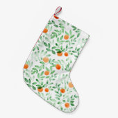 Groen Sinaasappel Tangerine Provence Waterverf Kleine Kerstsok (Voorkant (Hangend))