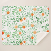 Groen Sinaasappel Tangerine Provence Waterverf Sherpa Deken (Voorkant (horizontaal))