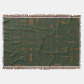 Groen sinaasappel terracotta prachtig geometrisch  deken (Voorkant)