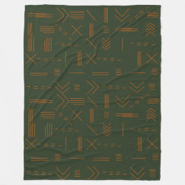 Groen sinaasappel terracotta prachtig geometrisch  fleece deken