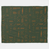 Groen sinaasappel terracotta prachtig geometrisch fleece deken (Voorkant (Horizontaal))