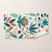 Groen Sinaasappel Vet Modern Bloemen Print Patroon Bad Handdoek (Handdoek)