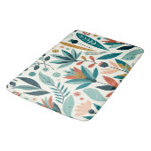 Groen Sinaasappel Vet Modern Bloemen Print Patroon Badmat (Gekanteld)