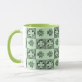  groen Sint Patrick retro shamrock patroon M Mok (Links)