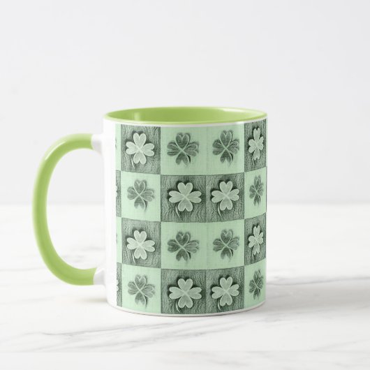  groen Sint Patrick retro shamrock patroon Mok (Links)