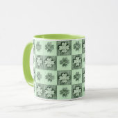  groen Sint Patrick retro shamrock patroon Mok (Voorkant links)