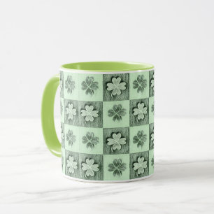 groen Sint Patrick retro shamrock patroon Mok