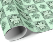  groen Sint Patrick retro shamrock patroon T Cadeaupapier (Rol Hoek)