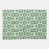  groen Sint Patrick retro shamrock patroon Theedoek (Horizontaal)