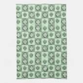  groen Sint Patrick retro shamrock patroon Theedoek (Verticaal)