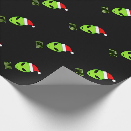 Groen sinterklaas martian kerst inpakpapier (Hoek)