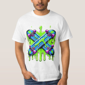 groen skateboard t-shirt