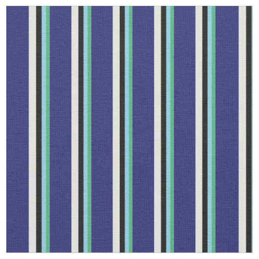 Groen, Sky Blue, Black, Light Cyan & Midnight Blue Stof (Close Up)