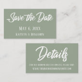 Groen Sla de Datum & het Detailtussenvoegsels van  Visitekaartje (Voorkant / Achterkant)