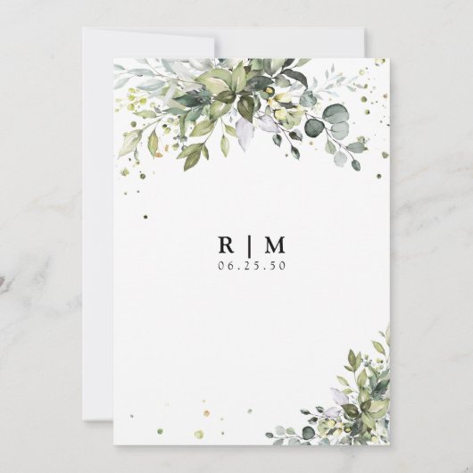 Groen Sla de datumkaarten op Save The Date (Achterkant)