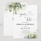 Groen Sla de datumkaarten op Save The Date (Voorkant / Achterkant)