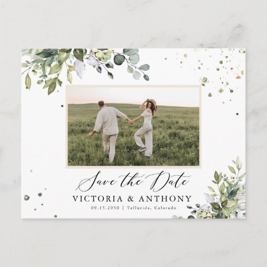 Groen Sla het Briefkaart Datum op (Voorkant)