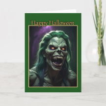 Groen Slang Monster Halloweenkaart